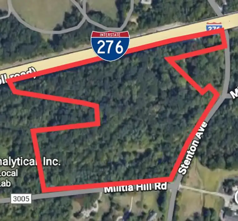 Militia Hill Road & Stenton area on map